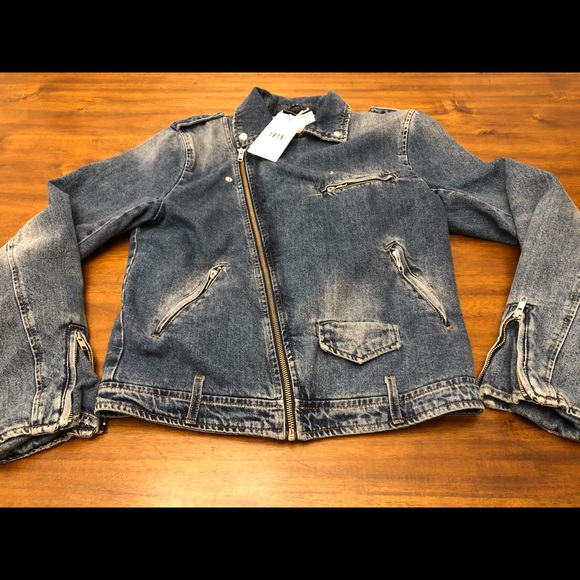 ❌SOLD❌Zara Man Original Denim 1975 Biker Jacket - Picture 6 of 8